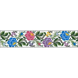 Набір ниток DMC для вишивки хрестиком до заготовки дитячої спіднички – вишиванки на 3-5 років Одеська троянда БС054пБ28ннh