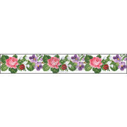 Набір ниток DMC для вишивки хрестиком до заготовки дитячої спіднички – вишиванки на 3-5 років Ніжні квіти БС060пБ28ннh