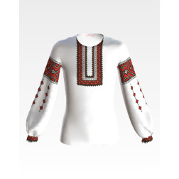 Пошита дитяча блузка-вишиванка Вогняна для вишивки бісером і нитками (БД041кБ3801)