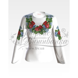 Набір ниток DMC для вишивки хрестиком до заготовки жіночої блузки – вишиванки Троянди і незабудки БЖ004пБннннh