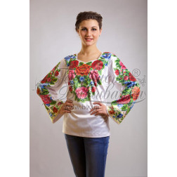 Набір бісеру Preciosa для вишивки бісером до заготовки жіночої блузки – вишиванки Багаті квіти. Буковинська (БЖ005пБннннb)