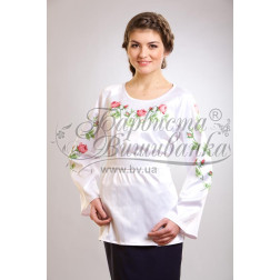Набір ниток DMC для вишивки хрестиком до заготовки жіночої блузки – вишиванки Тендітні троянди (БЖ017пБннннh)