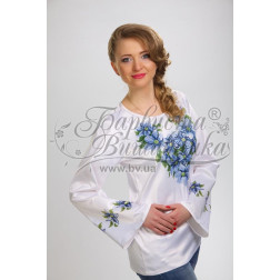 Набір бісеру Preciosa для вишивки бісером до заготовки жіночої блузки – вишиванки Сині квіти (БЖ018пБннннb)