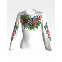 Пошита жіночої блузка-вишиванка Троянди, фіалки, конвалії для вишивки бісером і нитками (БЖ021кБ5402)