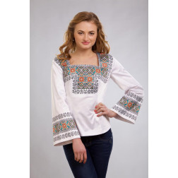 Пошита жіночої блузка-вишиванка Борщівська квітка для вишивки бісером і нитками (БЖ064кБ4409)