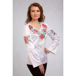 Пошита жіночої блузка-вишиванка Маковий розмай для вишивки бісером і нитками (БЖ086кБ4404)