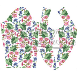 Набір бісеру Preciosa для вишивки бісером до заготовки жіночої блузки – вишиванки Цвіт шипшини, дзвіночки (БЖ184пБннннb)