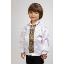 Пошита дитяча сорочка-вишиванка Борщівська квітка для вишивки бісером і нитками (СД004кБ3803)