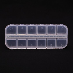 Міні органайзер для бісеру (12 ячейок) 13х5х1,5см (РУ029оХ1305)