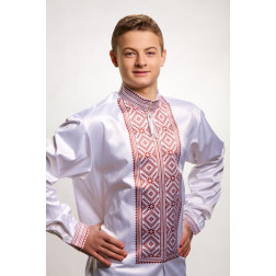 Пошита чоловіча сорочка-вишиванка Жито для вишивки бісером і нитками (СЧ009кБ5201)