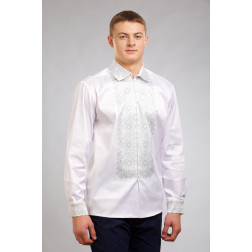 Пошита чоловіча сорочка-вишиванка Мережка для вишивки бісером і нитками (СЧ031кБ4807)