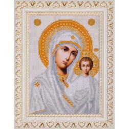Картина вишита нитками Барвиста Вишиванка  Казанська Ікона Божої Матері 20х26 (ОТ041ан1318)