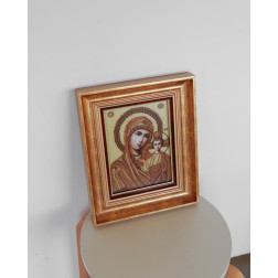 Картина вишита бісером Барвиста Вишиванка  Казанська Ікона Божої Матері 27х33 (ОТ063ан2733)