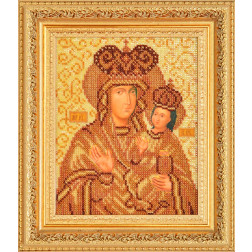 Картина вишита бісером Барвиста Вишиванка Зарваницька Ікона Божої Матері 26х30 (ОТ075ан1722)