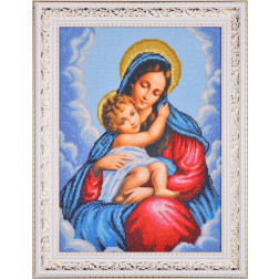 Картина вишита бісером Барвиста Вишиванка  Марія з Дитям 43х55 (ОТ104ан4355)