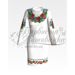 Набір бісеру Preciosa для вишивки бісером до заготовки жіночої сукні – вишиванки Троянди і незабудки (ПЛ004пБннннb)