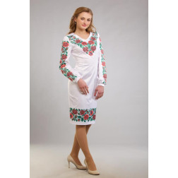Пошита жіночої блузка-вишиванка Борщівська. Ніжні троянди для вишивки бісером і нитками (ПЛ062кБ4203)