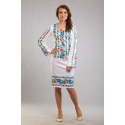 Пошита жіночої блузка-вишиванка Буковинська сучасна для вишивки бісером і нитками (ПЛ097кБ4410)