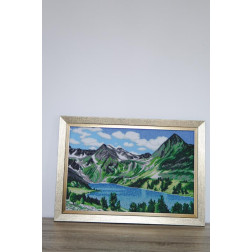 Картина вишита бісером Барвиста Вишиванка  Озеро в серці гір 73х51 (ПТ019ан6443)