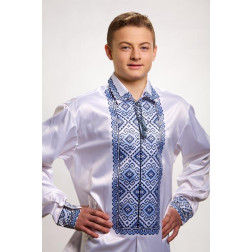 Пошита чоловіча сорочка-вишиванка Кучерява безмежність для вишивки бісером і нитками (СЧ002кБ5403)