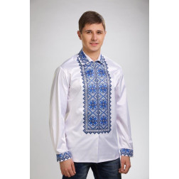 Пошита чоловіча сорочка-вишиванка Весняна для вишивки бісером і нитками (СЧ024кБ4603)