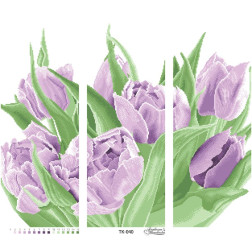Схема картини Триптих фіолетова вишуканість для вишивки бісером на габардині (ТК040пн6658)
