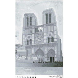 Схема картини Найвеличніший Собор Франції (чорно-білий) для вишивки бісером на тканині (ТМ016пн3961)