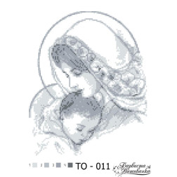 Набір для вишивки бісером Барвиста Вишиванка Марія з дитям сіра 25х35 (ТО011пн2535k)