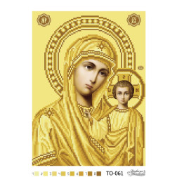 Схема картини Казанська Ікона Божої Матері для вишивки бісером на тканині (ТО061пн2332)