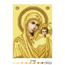 Схема картини Казанська Ікона Божої Матері для вишивки бісером на тканині (ТО063пн1622)