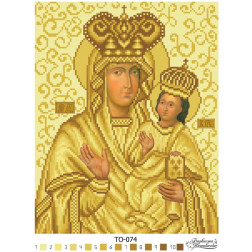 Схема картини Зарваницька Ікона Божої Матері для вишивки бісером на тканині (ТО074пн2532)