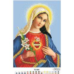 Схема картини Ікона Відкрите Серце Марії для вишивки бісером на тканині (ТО085пн3143)