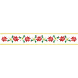 Схема Новорічна скатертина-доріжка Новорічна квітка для вишивки бісером і нитками на габардині. (ТР153пБ9916)