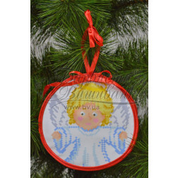 Схема Пошита новорічна іграшка Милий ангел (серія: Ангелики) для вишивки бісером і нитками на тканині (ТР216аБ1414)