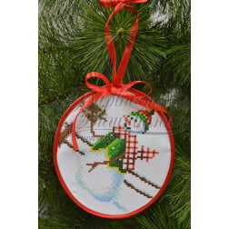 Схема Пошита новорічна іграшка Фінансист (серія: Сніговики-Колядники) для вишивки бісером і нитками на тканині (ТР224аБ1416)