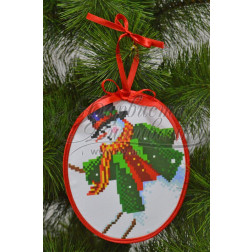 Схема Пошита новорічна іграшка Говорун (серія: Сніговики-Колядники) для вишивки бісером і нитками на тканині (ТР228аБ1416)
