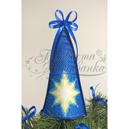 Схема Пошита новорічна верхівка на ялинку Різдвяна зірка для вишивки бісером і нитками на тканині (ТР234аБ1418)