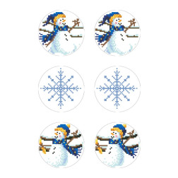 Набір для вишивки бісером Барвиста Вишиванка Серія: Сніговики-Колядники 21х33 (ТР607пн2133k)