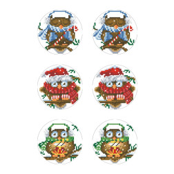 Набір для вишивки нитками Барвиста Вишиванка Серія: Новорічні Сови 21х33 (ТР608пн2133i)