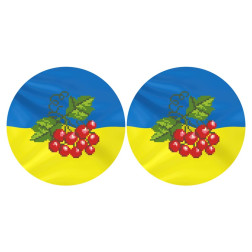 Непошиті новорічні іграшки для вишивки бісером і нитками на габардині. З Україною в серці (ТР674пн3718)