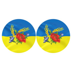 Непошиті новорічні іграшки для вишивки бісером і нитками на габардині. З Україною в серці (ТР677пн3718)