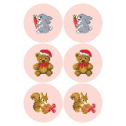 Непошиті новорічні іграшки для вишивки бісером і нитками на габардині. Різдвяний настрій (ТР733пн2334)