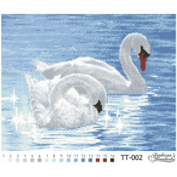 Схема картини Лебеді для вишивки бісером на тканині (ТТ002пн3326)