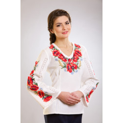 Блузка-вишиванка жіноча вишита вручну хрестиком (ЖБ419дБнн00)