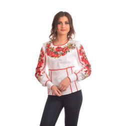 Блузка-вишиванка жіноча вишита вручну хрестиком (ЖБ482дБ5000)