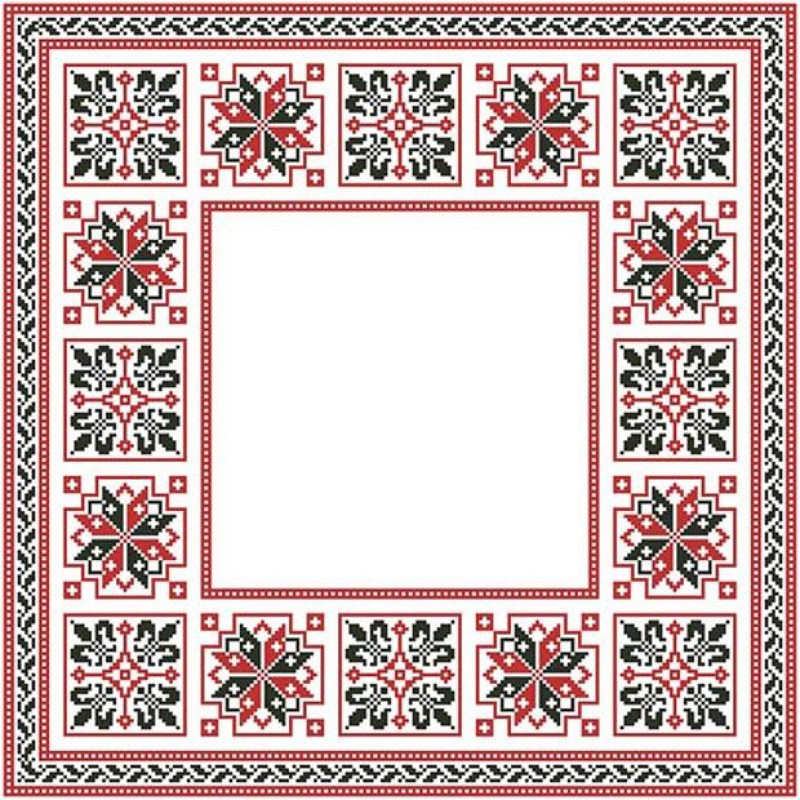 Схема Украинский орнамент для вышивки бисером и нитками на ткани (ТР046пБ5050)
