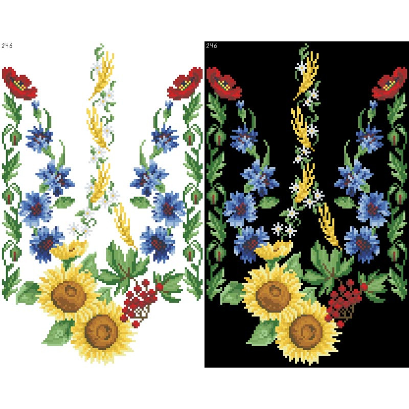 Схема для вышивки бисером Цветы в корзине К-050 (габардин)