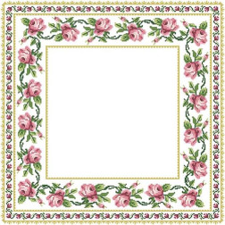 Схема Розовые Розы для вышивки бисером и нитками на ткани (ТР038пБ5656)