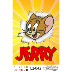 Схема картины Джерри (Серия: Том и Джерри) для вышивки бисером на ткани (ТД042пн1521)