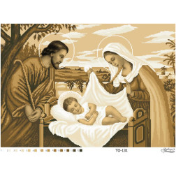 Схема картины Святое Семейство (сепия) для вышивки бисером на ткани (ТО131пн6043)